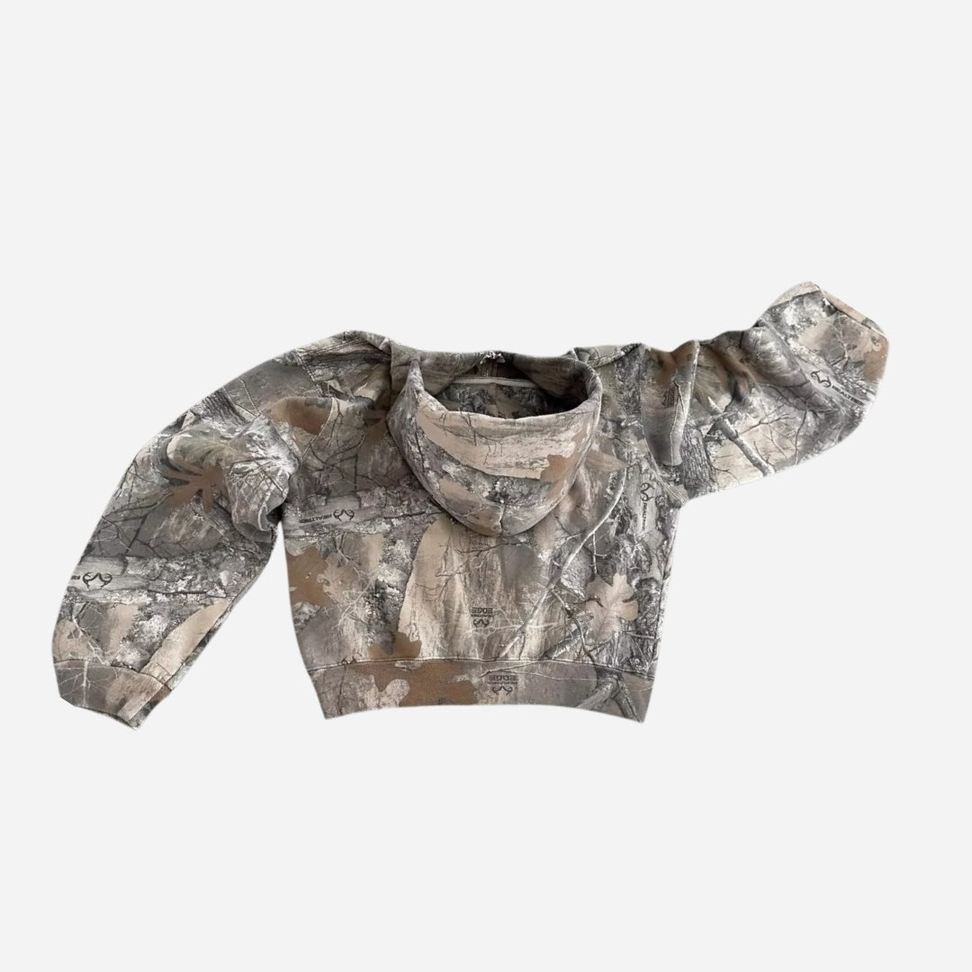 Camo Y2K Zip-Up Hoodie