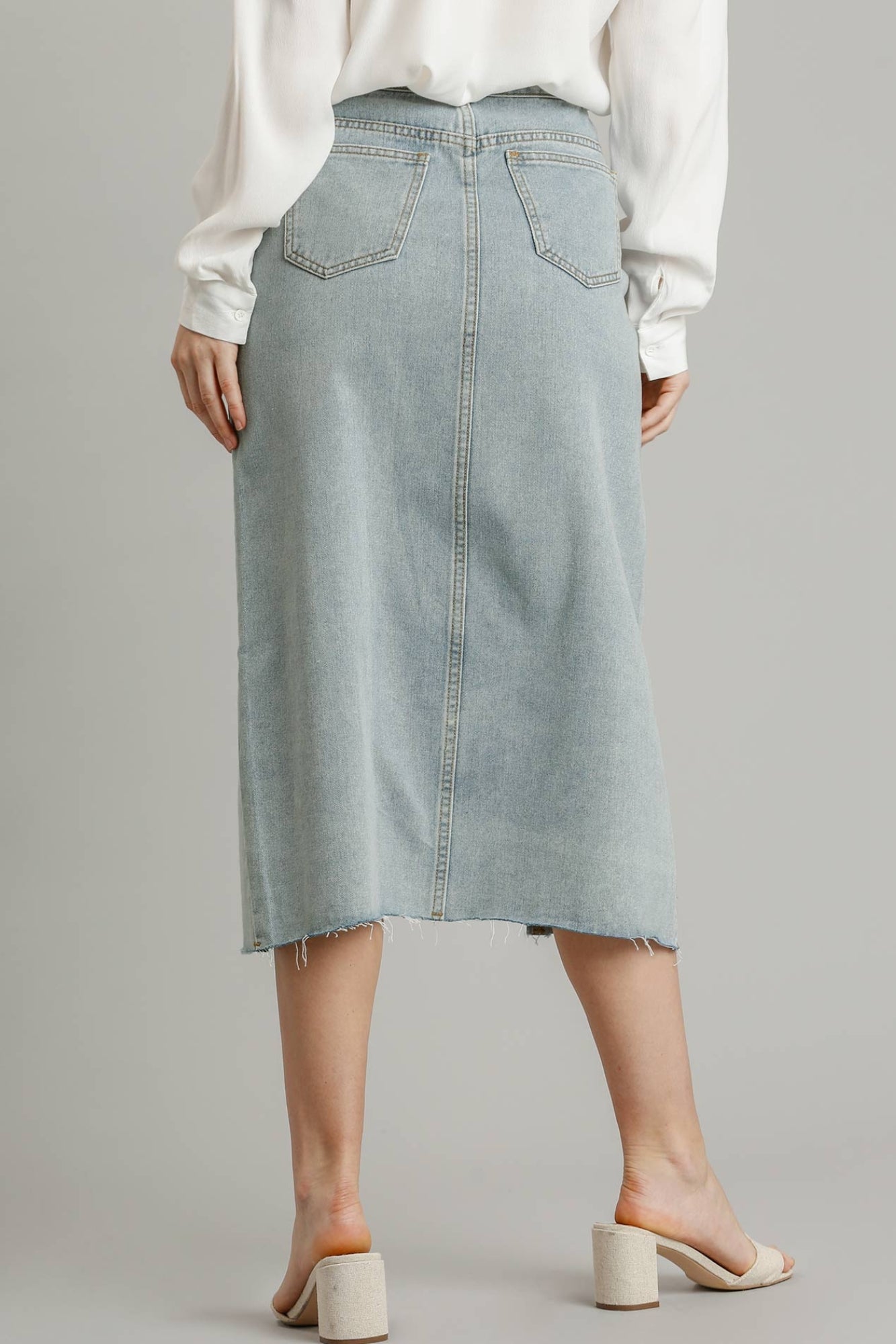 Asymmetrical Split Denim Skirt