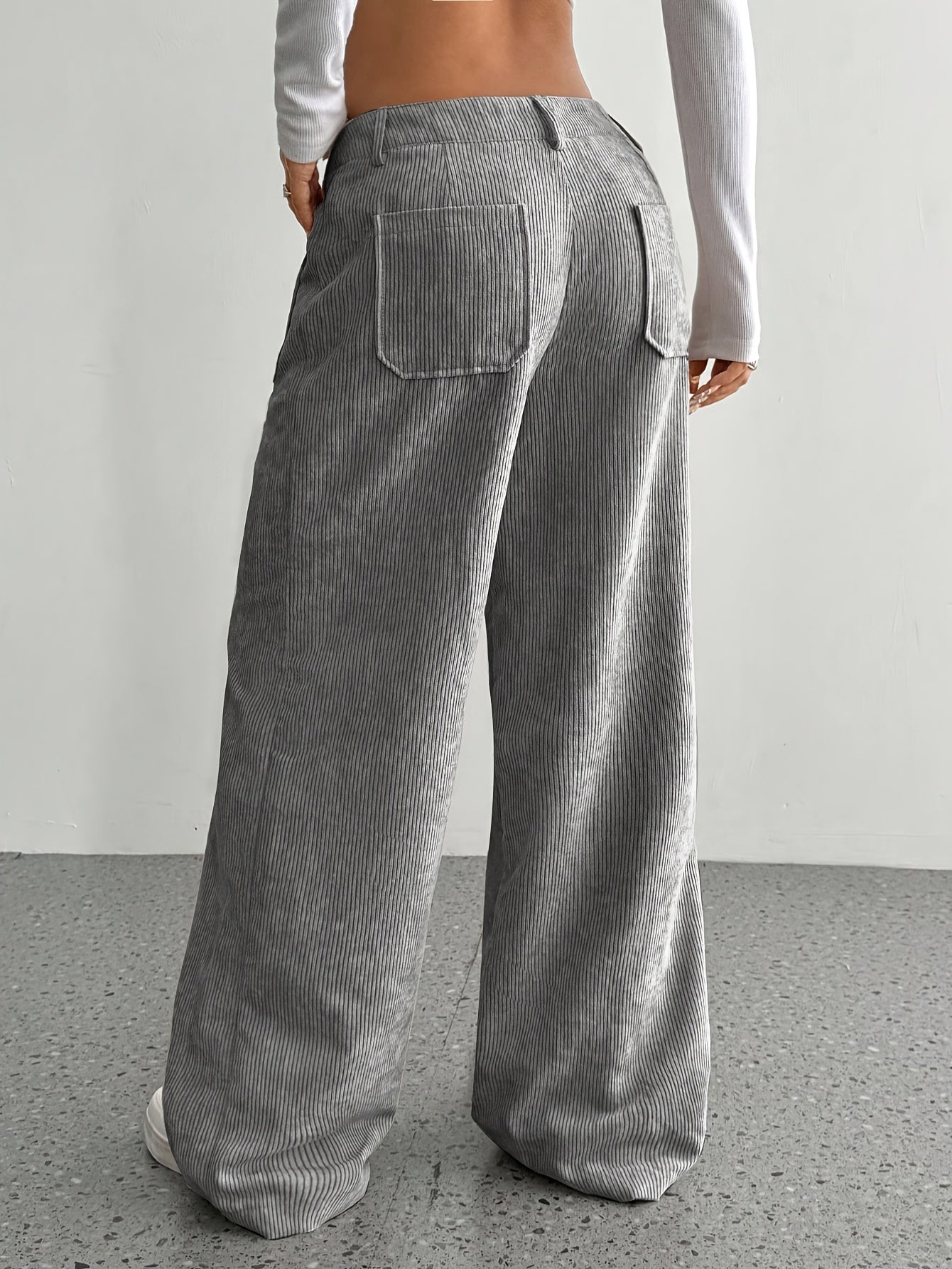 Casual Corduroy Wide-Leg Pants