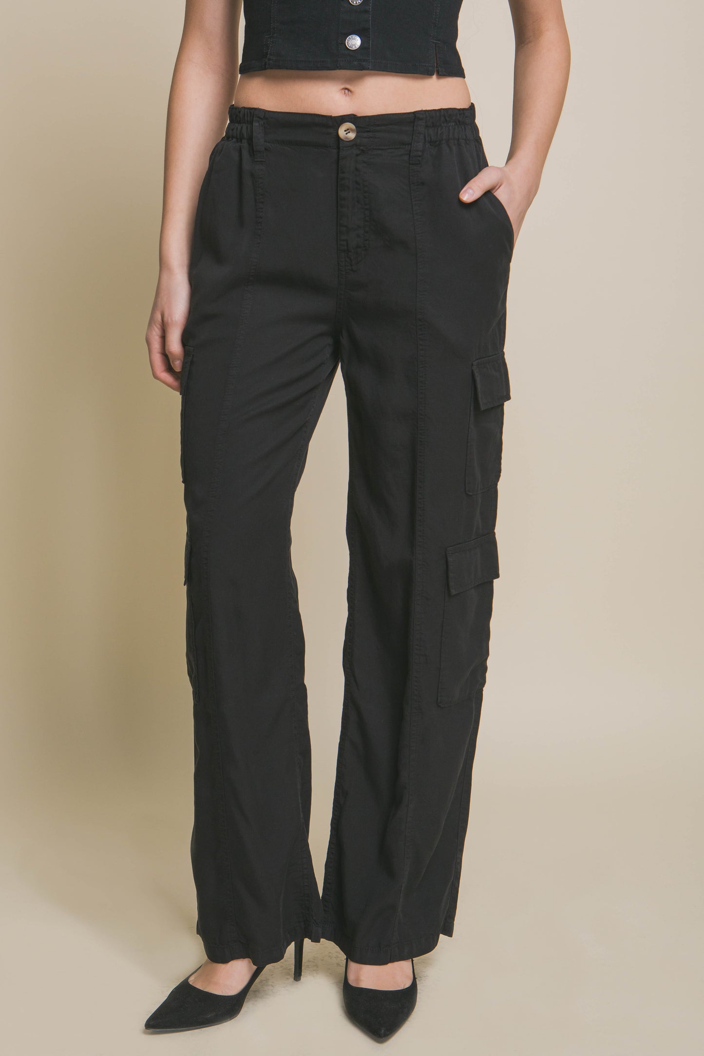 Full-Length Tencel Cargo Pants