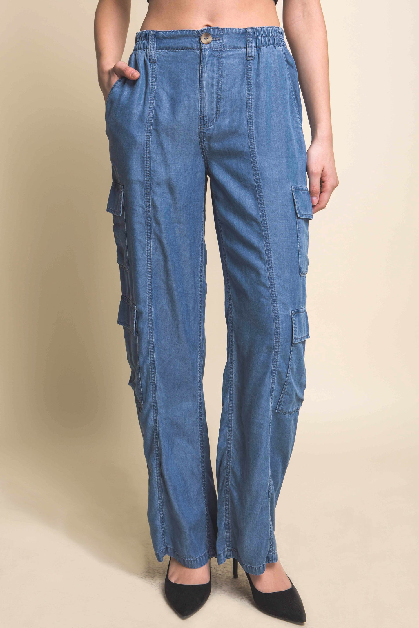 Full-Length Tencel Cargo Pants