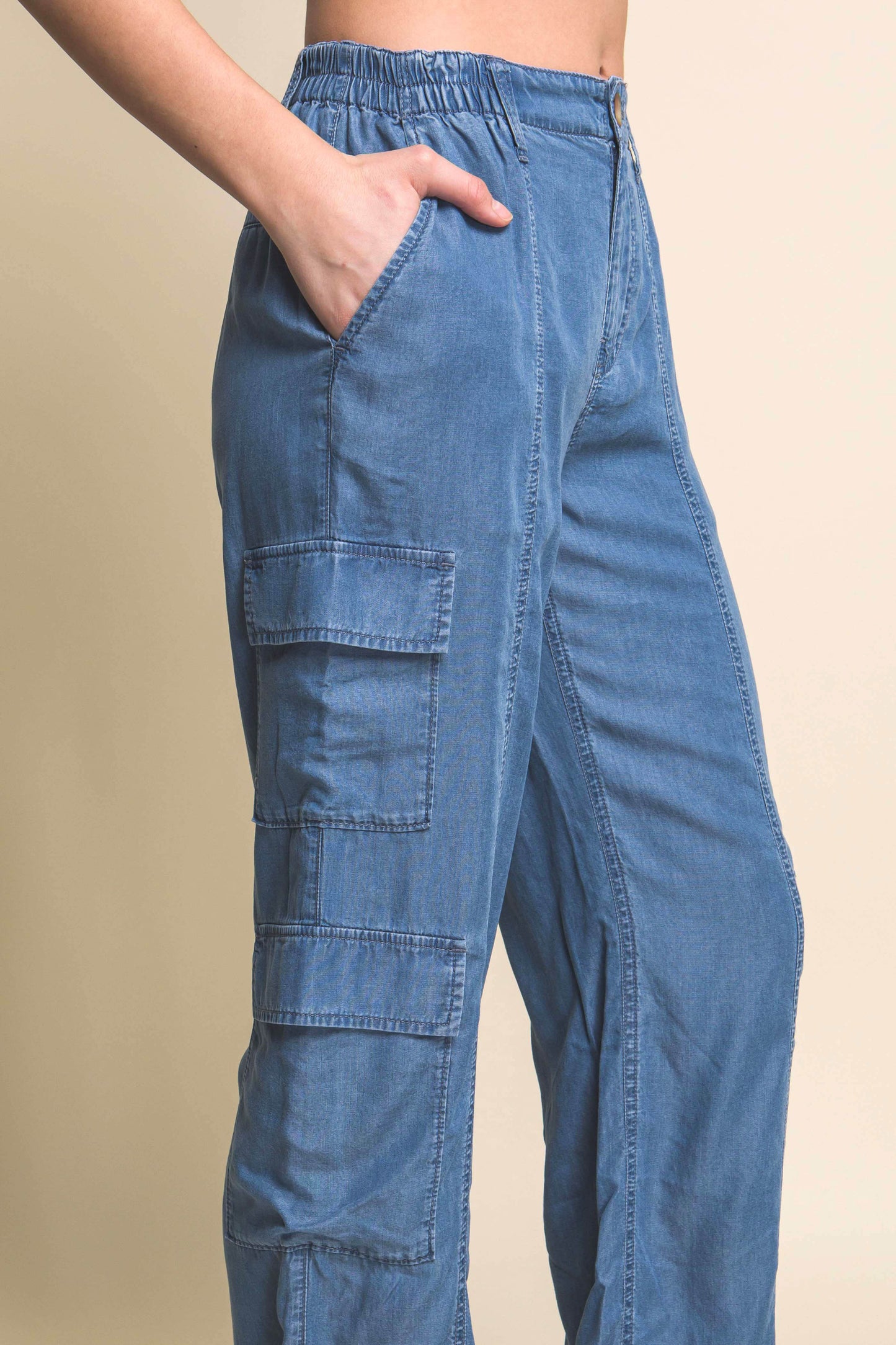 Full-Length Tencel Cargo Pants