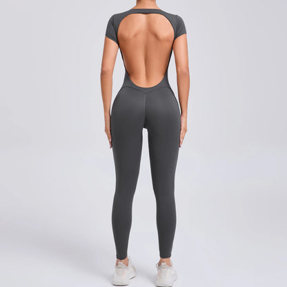 Seamless Backless Workout Jumpsuit