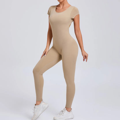 Seamless Backless Workout Jumpsuit