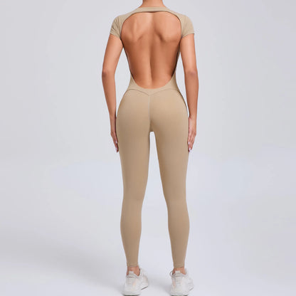 Seamless Backless Workout Jumpsuit