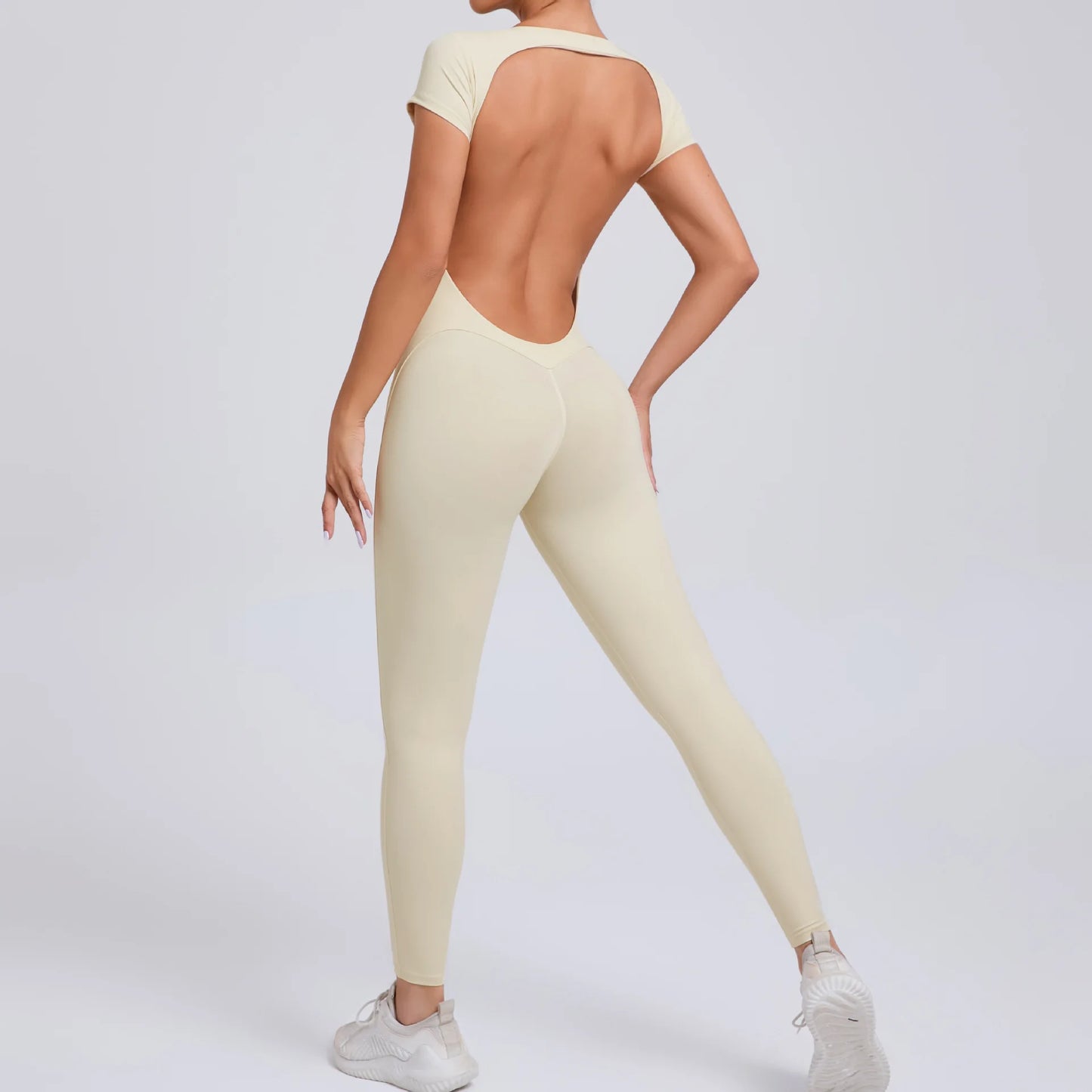 Seamless Backless Workout Jumpsuit