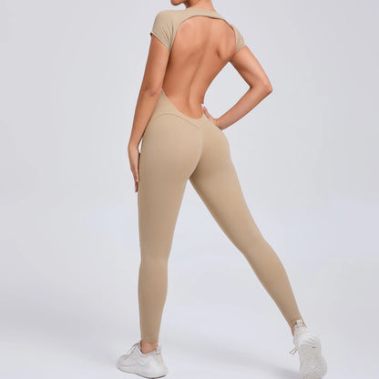 Seamless Backless Workout Jumpsuit