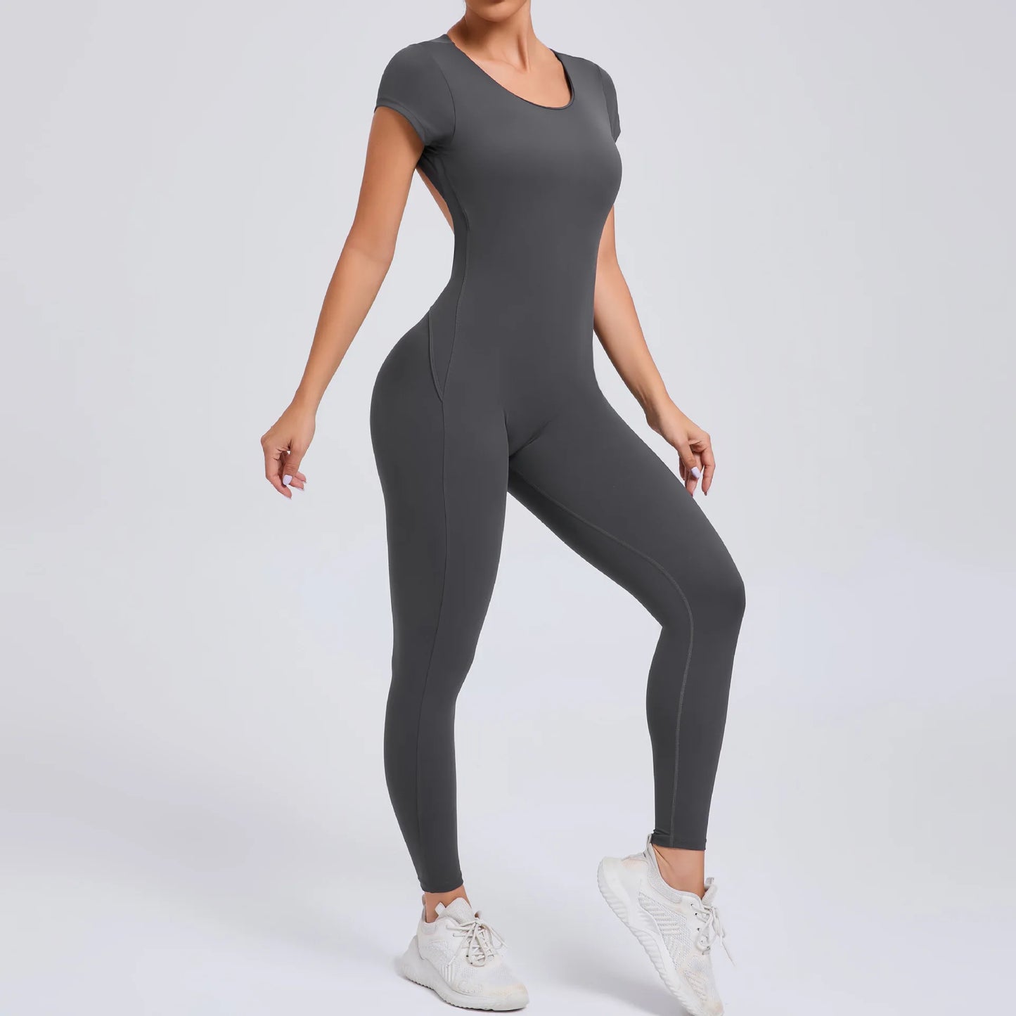 Seamless Backless Workout Jumpsuit