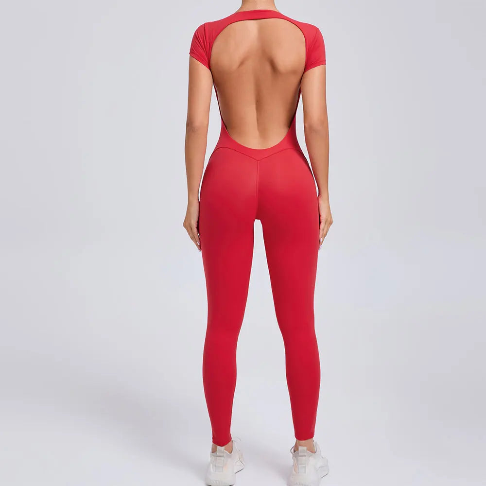 Seamless Backless Workout Jumpsuit