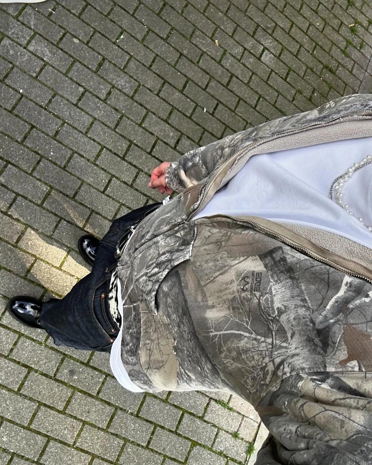 Camo Y2K Zip-Up Hoodie