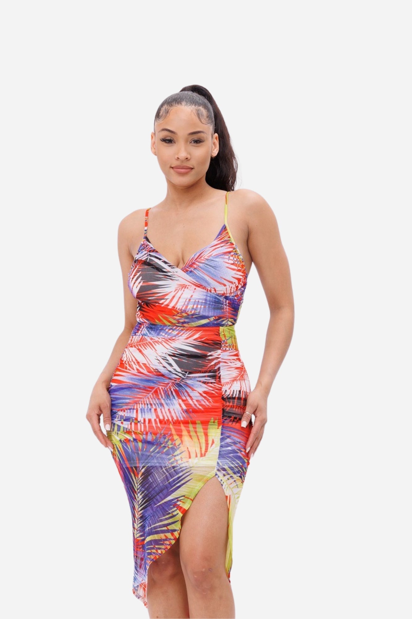 Sheer Printed Mesh Dress