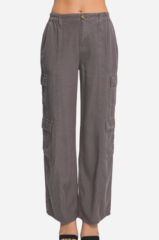 Full-Length Tencel Cargo Pants