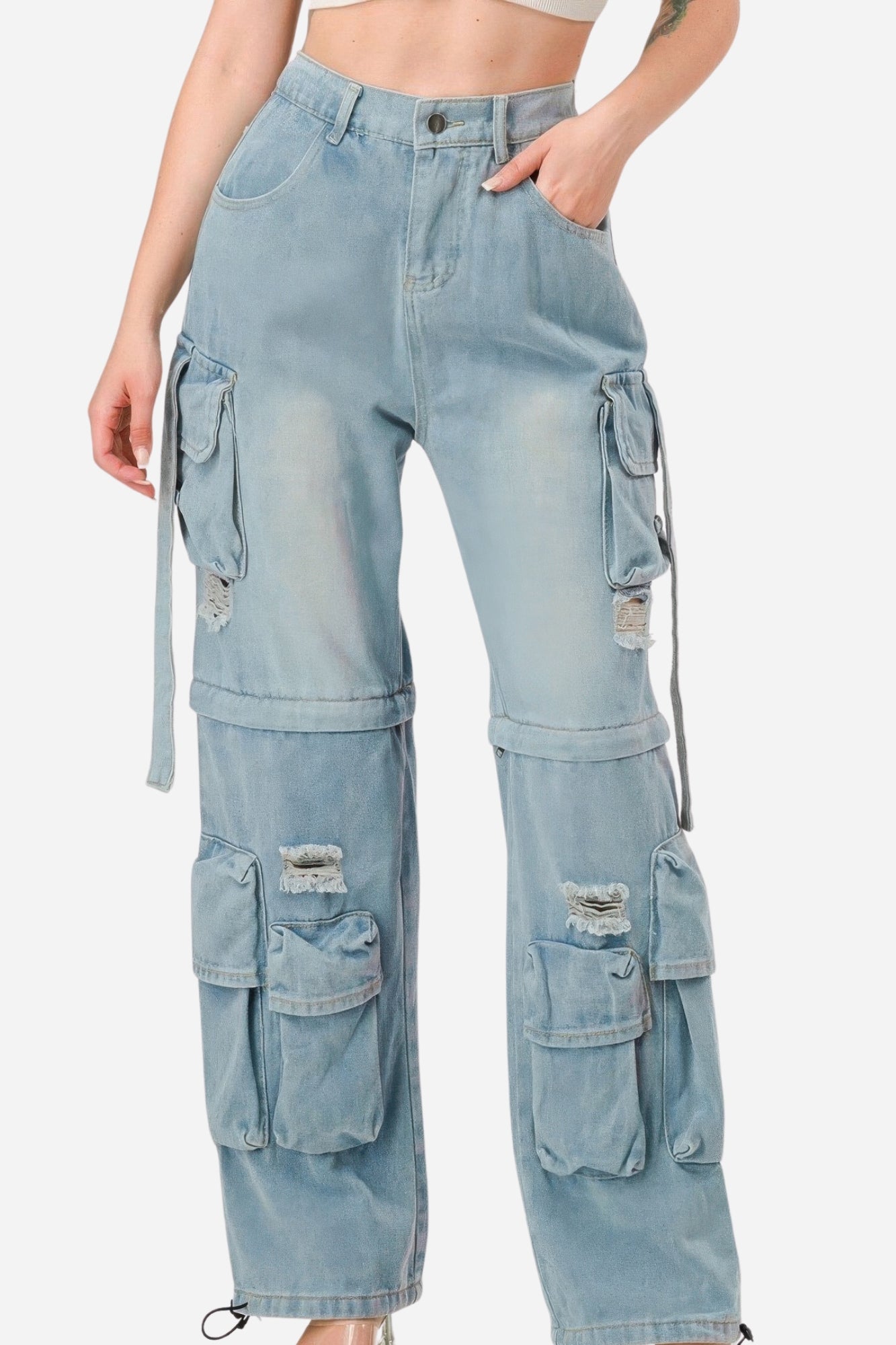 Women Denim Cargo Jeans