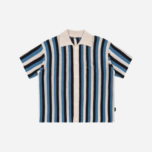 Patchwork Striped Knit Shirt