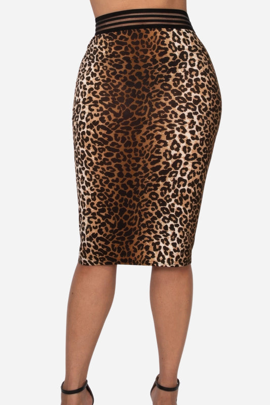 Leopard High-Rise Midi Skirt